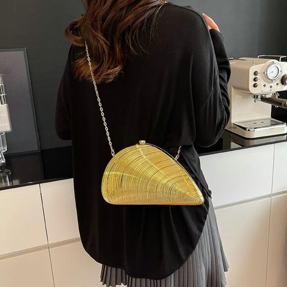 Acrylic Evening Clutch Bag Women Glitter Purse Small Shoulder Formal Event - Picture 3 of 8